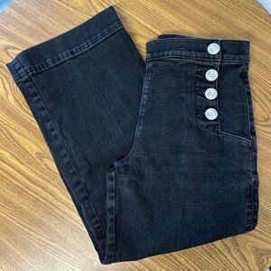 Loft Cropped Black Denim Jeans